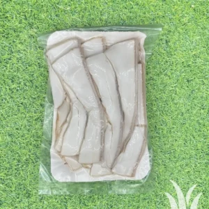 Vet rookspek plakken gesneden